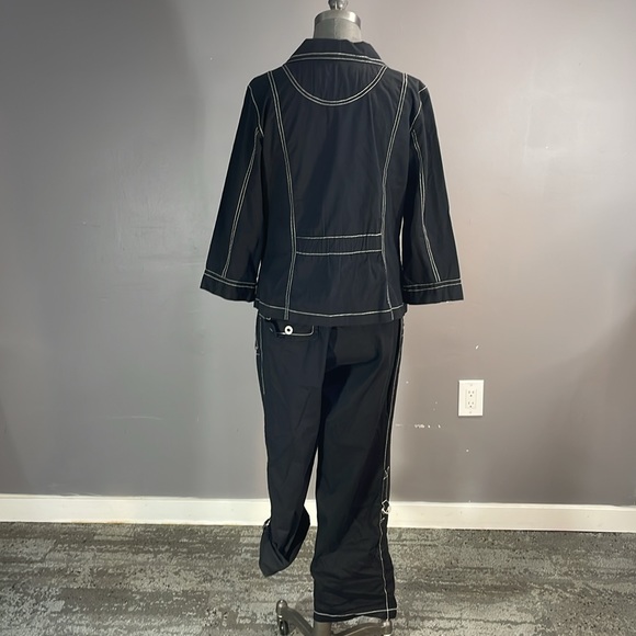 Cotton Ginny stylish black white stitching 2 piece suit.  13 P pants L blazer - Picture 4 of 17